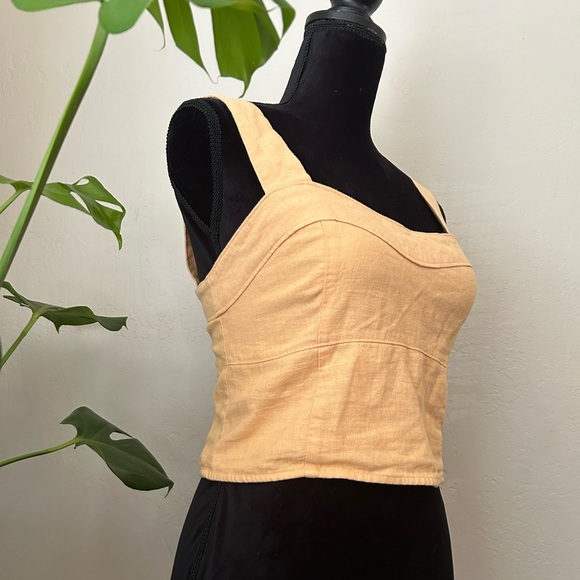 A&F Abercrombie Yellow Linen Blend Top - Picture 4 of 8